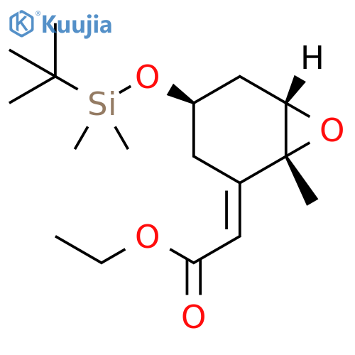 Ethyl (2E)-2-[(1R,4R,6S)-4-[[(1,1-dimethylethyl)dimethylsilyl]oxy]-1-methyl-7-oxabicyclo[4.1.0]hept-2-ylidene]acetate structure