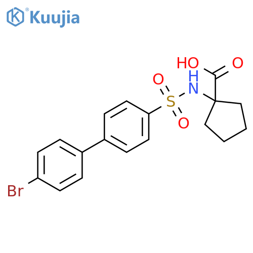 1-{4-bromo-[1,1-biphenyl]-4-sulfonamido}cyclopentane-1-carboxylic acid structure