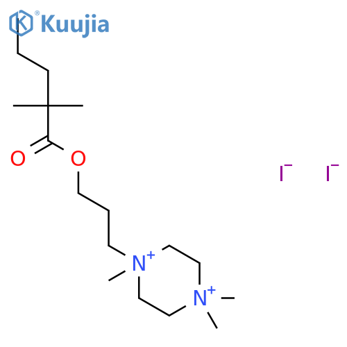 1-{3-[(2,2-dimethylpentanoyl)oxy]propyl}-1,4,4-trimethylpiperazinediium diiodide structure