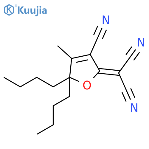 Propanedinitrile, (5,5-dibutyl-3-cyano-4-methyl-2(5H)-furanylidene)- structure
