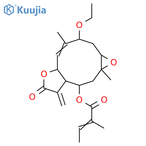 1,10-Epoxy-3,8-dihydroxy-4,11(13)-germacradien-12,6-olide; (1β,3β,4Z,6α,8β,10α)-form, 3-Et ether, 8-angeloyl structure