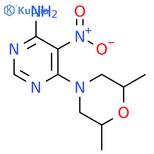 6-(2,6-dimethylmorpholin-4-yl)-5-nitropyrimidin-4-amine structure