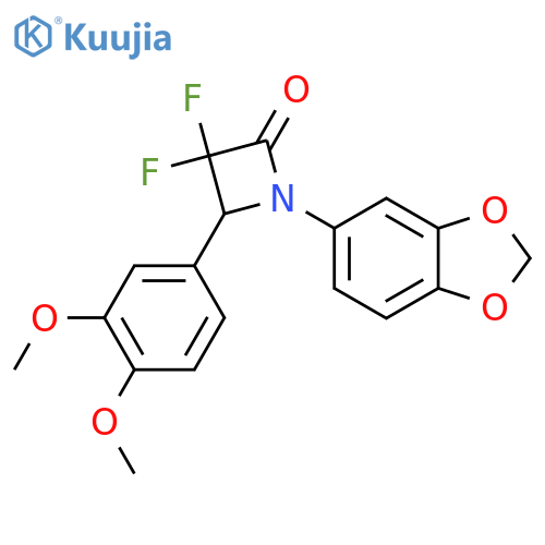 1-(1,3-Dioxaindan-5-yl)-4-(3,4-dimethoxyphenyl)-3,3-difluoroazetidin-2-one structure