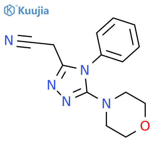 2-[5-(morpholin-4-yl)-4-phenyl-4H-1,2,4-triazol-3-yl]acetonitrile structure