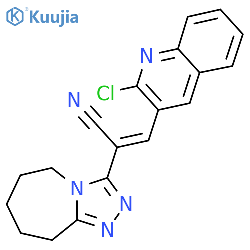 3-(2-chloroquinolin-3-yl)-2-{5H,6H,7H,8H,9H-[1,2,4]triazolo[4,3-a]azepin-3-yl}prop-2-enenitrile structure