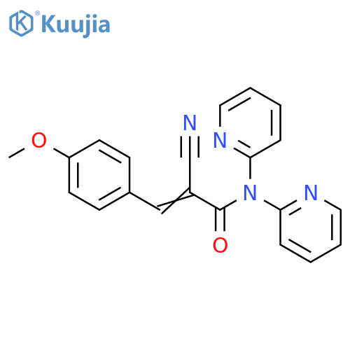2-cyano-3-(4-methoxyphenyl)-N,N-bis(pyridin-2-yl) prop-2-enamide structure