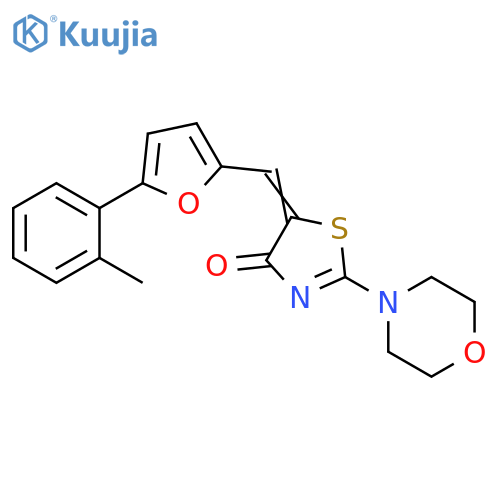 (5E)-5-{5-(2-methylphenyl)furan-2-ylmethylidene}-2-(morpholin-4-yl)-4,5-dihydro-1,3-thiazol-4-one structure