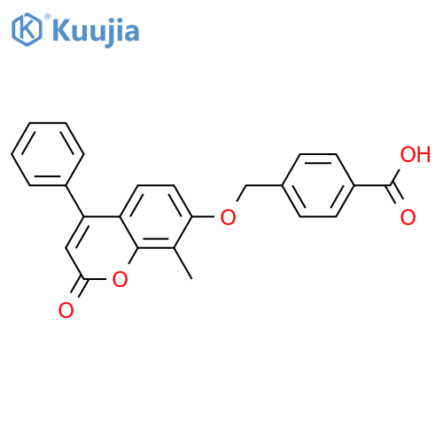 4-[[(8-Methyl-2-oxo-4-phenyl-2H-1-benzopyran-7-yl)oxy]methyl]benzoic acid structure