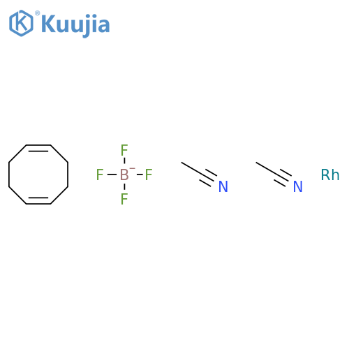 BIS(ACETONITRILE)(1,5-CYCLOOCTADIENE)RHODIUM(I) TETRAFLUOROBORATE structure
