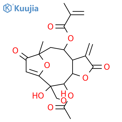 3,10-Epoxy-4,5,8,15-tetrahydroxy-1-oxo-2,11(13)-germacradien-12,6-olide; (4ξ,5α,6α,8β,10β)-form, 8-(2-Methyl-2-propenoyl), 5-Ac structure