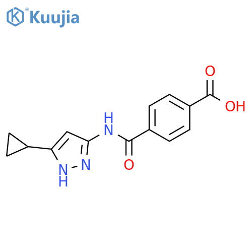 Benzoic acid, 4-[[(5-cyclopropyl-1H-pyrazol-3-yl)amino]carbonyl]- structure