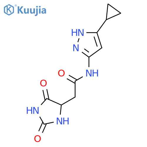 4-Imidazolidineacetamide, N-(5-cyclopropyl-1H-pyrazol-3-yl)-2,5-dioxo- structure