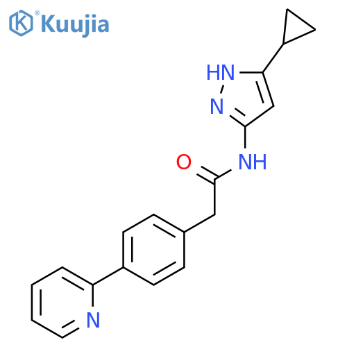 Benzeneacetamide, N-(5-cyclopropyl-1H-pyrazol-3-yl)-4-(2-pyridinyl)- structure