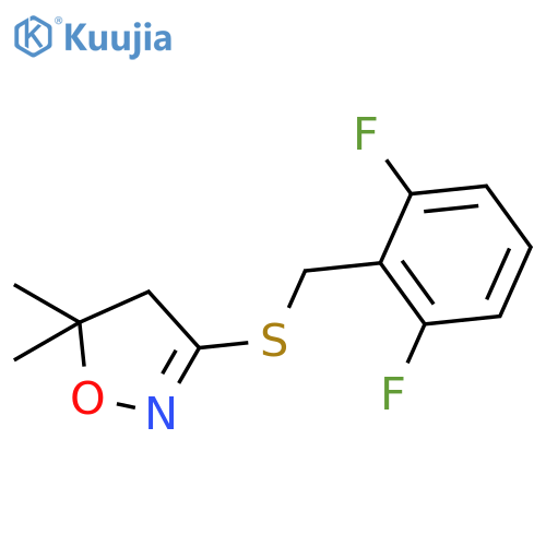 Isoxazole, 3-[[(2,6-difluorophenyl)methyl]thio]-4,5-dihydro-5,5-dimethyl- structure