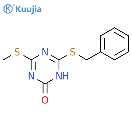 1,3,5-Triazin-2(5H)-one,4-(methylthio)-6-[(phenylmethyl)thio]- structure