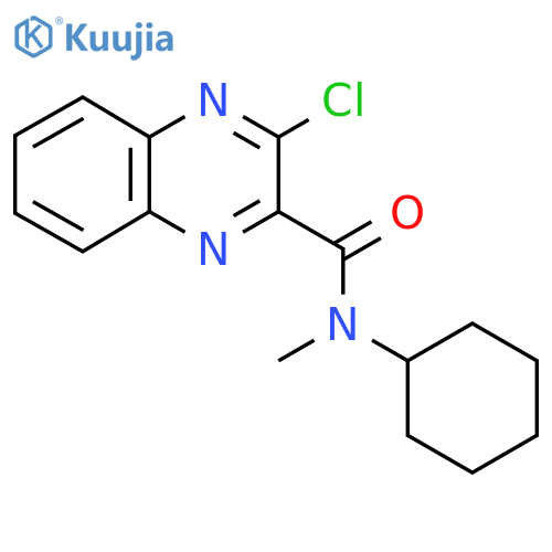 3-chloro-N-cyclohexyl-N-methylquinoxaline-2-carboxamide structure