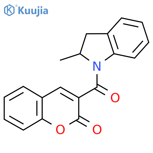 3-(2-methyl-2,3-dihydro-1H-indole-1-carbonyl)-2H-chromen-2-one structure