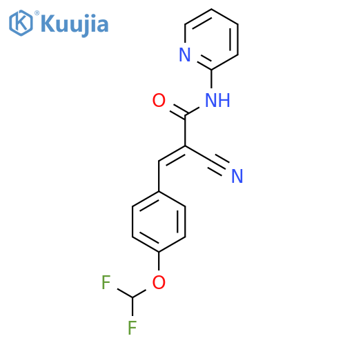 2-cyano-3-[4-(difluoromethoxy)phenyl]-N-(pyridin-2-yl)prop-2-enamide structure