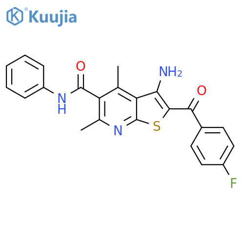 3-amino-2-(4-fluorobenzoyl)-4,6-dimethyl-N-phenylthieno[2,3-b]pyridine-5-carboxamide structure