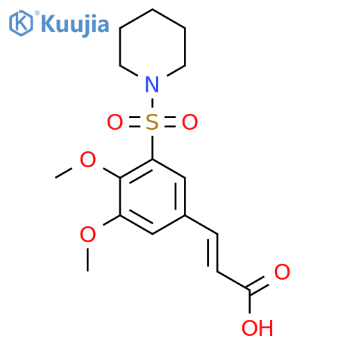 (2E)-3-3,4-dimethoxy-5-(piperidine-1-sulfonyl)phenylprop-2-enoic acid structure