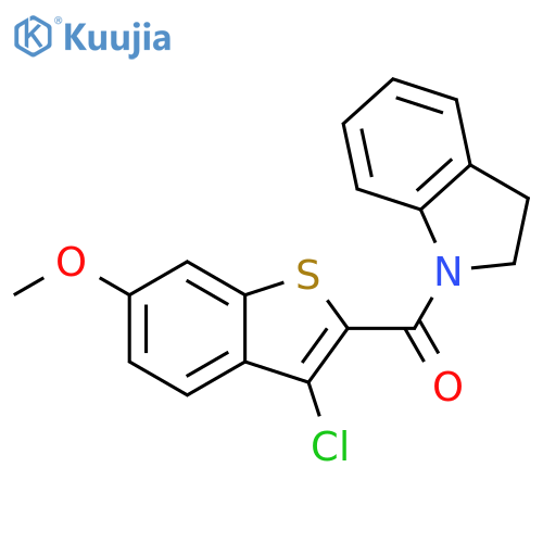 1-(3-chloro-6-methoxy-1-benzothiophene-2-carbonyl)-2,3-dihydro-1H-indole structure