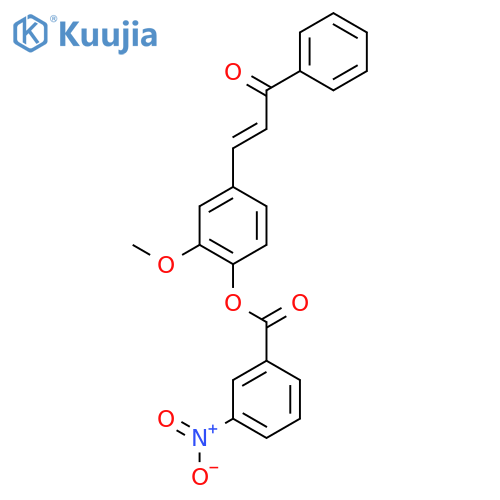 2-methoxy-4-(1E)-3-oxo-3-phenylprop-1-en-1-ylphenyl 3-nitrobenzoate structure