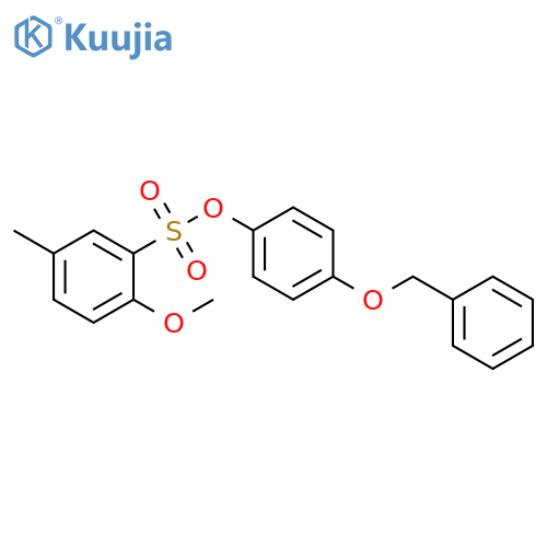 4-(benzyloxy)phenyl 2-methoxy-5-methylbenzene-1-sulfonate structure