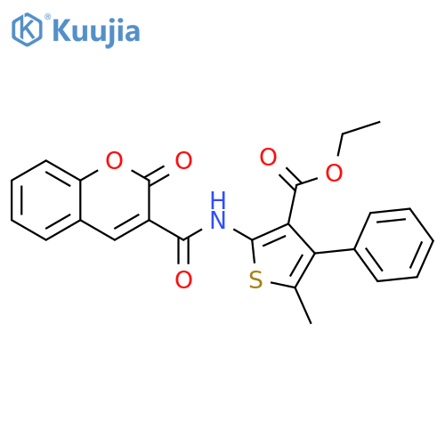 ethyl 5-methyl-2-(2-oxo-2H-chromene-3-amido)-4-phenylthiophene-3-carboxylate structure