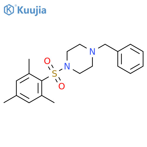 1-benzyl-4-(2,4,6-trimethylbenzenesulfonyl)piperazine structure