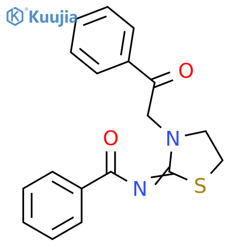 N-(2Z)-3-(2-oxo-2-phenylethyl)-1,3-thiazolidin-2-ylidenebenzamide structure