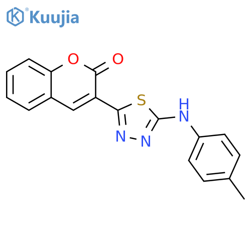 3-{5-(4-methylphenyl)amino-1,3,4-thiadiazol-2-yl}-2H-chromen-2-one structure