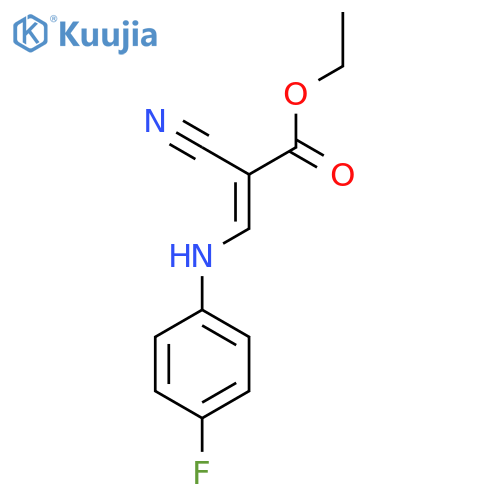 ethyl (2E)-2-cyano-3-[(4-fluorophenyl)amino]prop-2-enoate structure