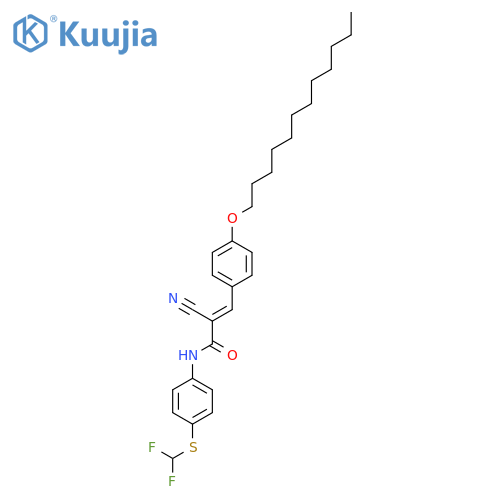 (E)-2-cyano-N-[4-(difluoromethylsulfanyl)phenyl]-3-(4-dodecoxyphenyl)prop-2-enamide structure