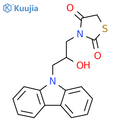 3-3-(9H-carbazol-9-yl)-2-hydroxypropyl-1,3-thiazolidine-2,4-dione structure