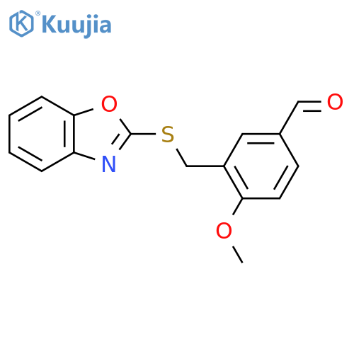 3-[(1,3-Benzoxazol-2-ylthio)methyl]-4-methoxybenzaldehyde structure