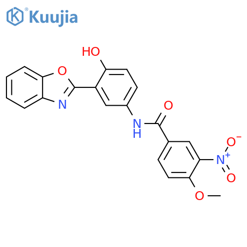 Benzamide, N-[3-(2-benzoxazolyl)-4-hydroxyphenyl]-4-methoxy-3-nitro- structure