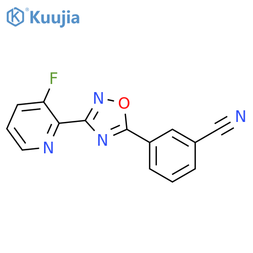 Benzonitrile, 3-[3-(3-fluoro-2-pyridinyl)-1,2,4-oxadiazol-5-yl]- structure