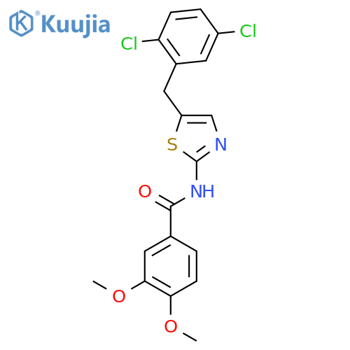 N-{5-(2,5-dichlorophenyl)methyl-1,3-thiazol-2-yl}-3,4-dimethoxybenzamide structure