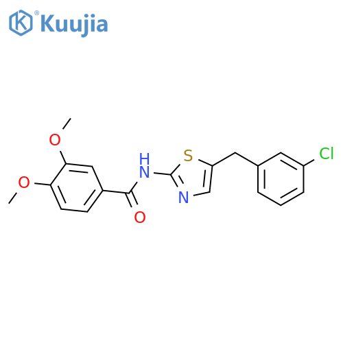 N-{5-(3-chlorophenyl)methyl-1,3-thiazol-2-yl}-3,4-dimethoxybenzamide structure