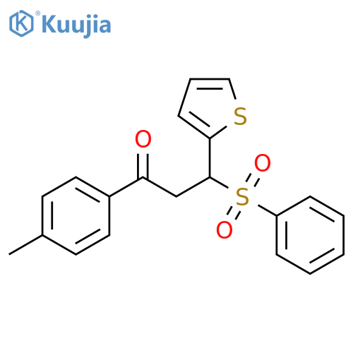 3-(benzenesulfonyl)-1-(4-methylphenyl)-3-(thiophen-2-yl)propan-1-one structure