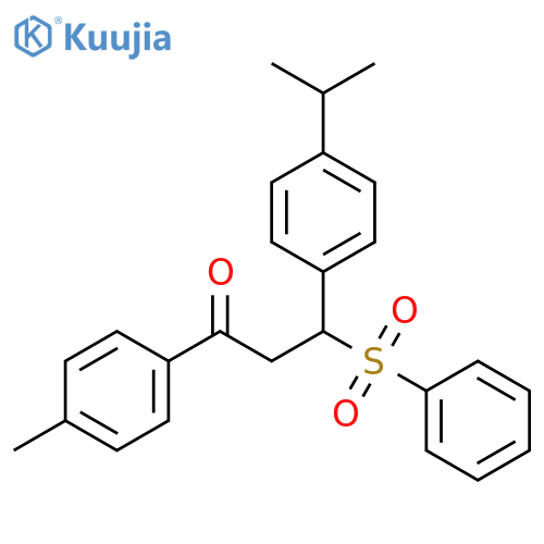 1-(4-methylphenyl)-3-(phenylsulfonyl)-3-[4-(propan-2-yl)phenyl]propan-1-one structure