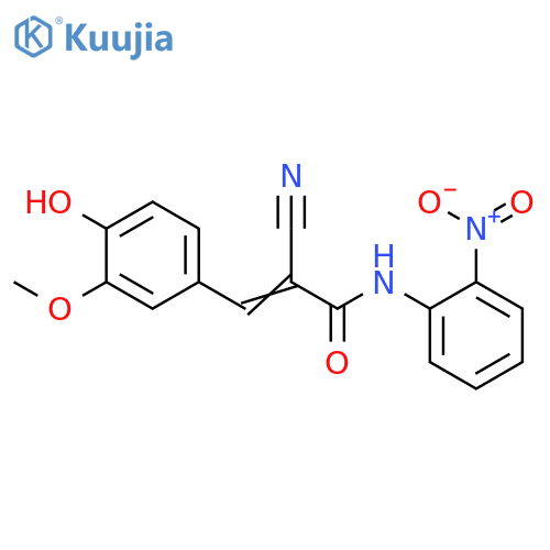 (2E)-2-cyano-3-(4-hydroxy-3-methoxyphenyl)-N-(2-nitrophenyl)prop-2-enamide structure