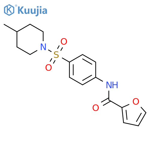 N-{4-(4-methylpiperidin-1-yl)sulfonylphenyl}furan-2-carboxamide structure