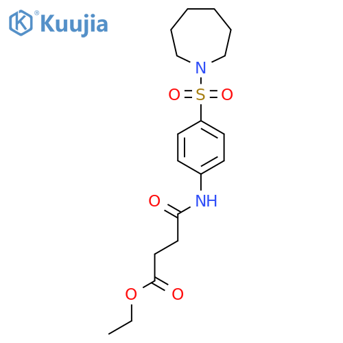 ethyl 3-{4-(azepane-1-sulfonyl)phenylcarbamoyl}propanoate structure
