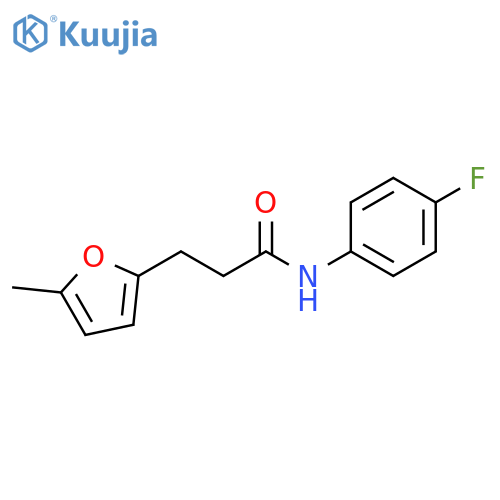 N-(4-fluorophenyl)-3-(5-methylfuran-2-yl)propanamide structure