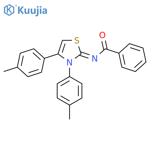 N-(2Z)-3,4-bis(4-methylphenyl)-2,3-dihydro-1,3-thiazol-2-ylidenebenzamide structure