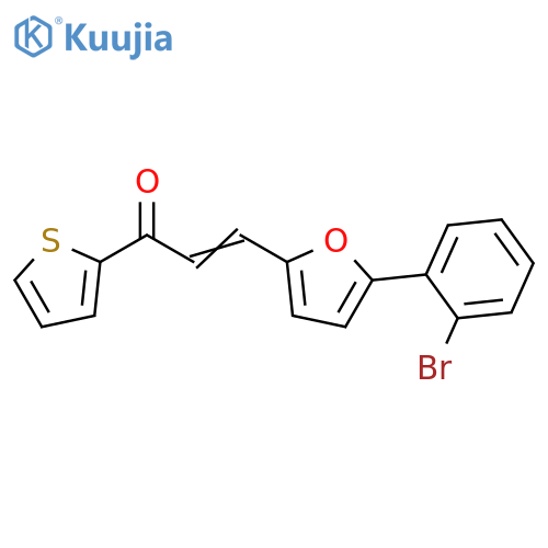 (2E)-3-5-(2-bromophenyl)furan-2-yl-1-(thiophen-2-yl)prop-2-en-1-one structure