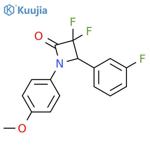 3,3-difluoro-4-(3-fluorophenyl)-1-(4-methoxyphenyl)-2-azetidinone structure