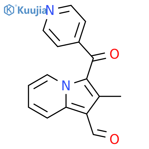 2-methyl-3-(pyridine-4-carbonyl)indolizine-1-carbaldehyde structure