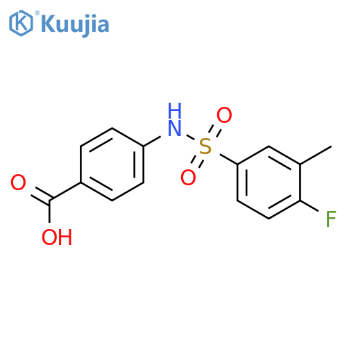 4-(4-fluoro-3-methylbenzenesulfonamido)benzoic acid structure